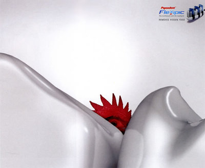 flexipic牙刷广告:牙缝里藏了一头猪---创意策划--平面饕餮--中国广告人网站